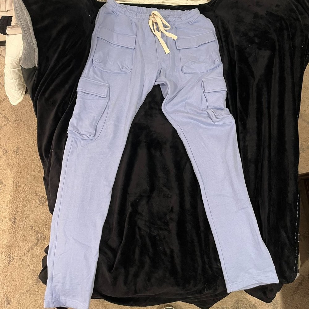 Urban Outfitters Light Blue Large (L) Standard Cloth Cargo Pants